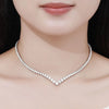 V Shape Moissanite Tennis Necklace - Rokshok