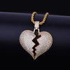 Moissanite Break Heart Necklace & Pendant - Rokshok