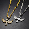Angel Wings Cross Moissanite Pendant - Rokshok