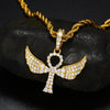 Angel Wings Cross Moissanite Pendant - Rokshok