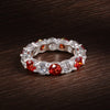 White Red Moissanite Eternity Rings - Rokshok