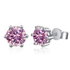 2 CT Classic Six Claw Colored Moissanite Stud Earrings - Rokshok