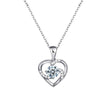 1CT Heart Moissanite Pendant Necklace - Rokshok