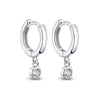 Round Hoop Moissanite Pendant Earrings - Rokshok