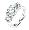 2 - 5ct 3-stones Moissanite Diamond Ring - Rokshok
