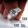 2 - 5ct 3-stones Moissanite Diamond Ring - Rokshok