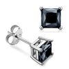 Unisex Cut Square Stud Earrings 1CT Black Moissanite - Rokshok