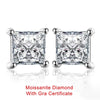 Princess Cut Square Moissanite Diamond Stud Earrings - Rokshok