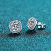 1-2 ct Sterling Silver Moissanite Stud Earrings - Rokshok