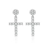 Goth Cross Moissanite Diamond Drop Earrings - Rokshok
