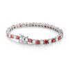 Red & Sliver Moissanite Tennis Bracelets - Rokshok
