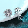 1-2 ct Sterling Silver Moissanite Stud Earrings - Rokshok