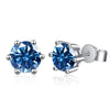 2 CT Classic Six Claw Colored Moissanite Stud Earrings - Rokshok