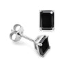 Unisex Cut Square Stud Earrings 1CT Black Moissanite - Rokshok
