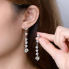 Long Tassel Full Moissanite Dangle Earrings - Rokshok