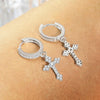 Moissanite Cross Pendant Earrings - Rokshok