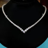 Luxury V-shaped All Moissanite Diamond Tennis Necklace - Rokshok