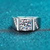 1 Carat and 2 Carat Moissanite Men Ring - Rokshok