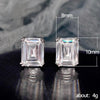 8carat Emerald Cut Moissanite Diamond Stud Earrings - Rokshok