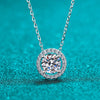 0.5ct Moissanite Necklace Halo Pendant - Rokshok