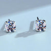 4-claw Real Moissanite Stud Earrings - Rokshok