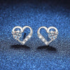 4mm Heart-shape Moissanite Diamond Stud Earrings - Rokshok