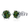 2 CT Classic Six Claw Colored Moissanite Stud Earrings - Rokshok
