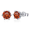 2 CT Classic Six Claw Colored Moissanite Stud Earrings - Rokshok