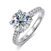 3CT Moissanite Ring Plated 18k White Gold - Rokshok