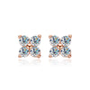 4 Stones Round Moissanite Stud Earrings - Rokshok