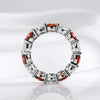 Red White Moissanite Eternity Rings Band - Rokshok