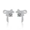 Ribbon Bowknot Tie Moissanite Stud Earrings - Rokshok