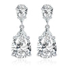 6 Carat Luxury Pear Cut Moissanite Drop Earrings - Rokshok