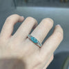 Bluish Green Marquise Cut Moissanite Ring - Rokshok