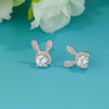 Cute Rabbit Moissanite Stud Earrings - Rokshok