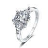 3ct Radiant Moissanite Ring Plated 18k White Gold - Rokshok