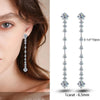 Long Tassel Full Moissanite Dangle Earrings - Rokshok