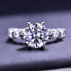 3 CT 6-Claw Moissanite Diamond Engagement Ring - Rokshok