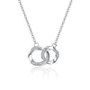 Rose Gold 2-Circles Mobius Moissanite Diamond Pendant Necklace - Rokshok