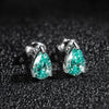 6*8mm 1.25ct Green Pear Shape Cut Moissanite Earrings - Rokshok