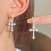 Cross Moissanite Diamond Hoop Earrings - Rokshok