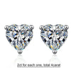 4 Carat Heart Shape Moissanite Stud Earrings - Rokshok