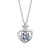 1CT Heart Moissanite Pendant Necklace - Rokshok