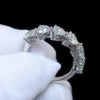 3 Carat 5mm Heart Half Band Moissanite Diamond Ring - Rokshok