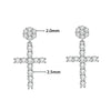 Goth Cross Moissanite Diamond Drop Earrings - Rokshok