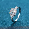 3ct Radiant Moissanite Ring Plated 18k White Gold - Rokshok