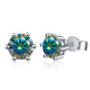 2 CT Classic Six Claw Colored Moissanite Stud Earrings - Rokshok