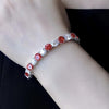 Red White Moissanite Diamond Tennis Bracelet - Rokshok