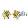 2 CT Classic Six Claw Colored Moissanite Stud Earrings - Rokshok