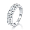 Round Emerald Cut Moissanite Diamond Ring - Rokshok